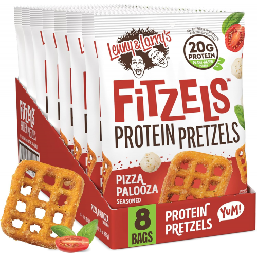 بريتزل بروتين بنكهة البيتزا من ليني ولاري