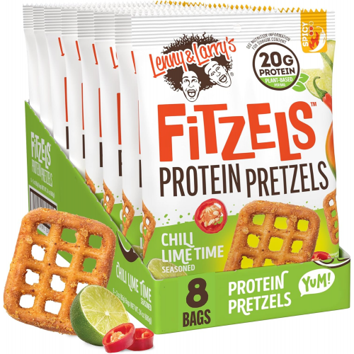بريتزل بروتين بنكهة الليمون الحار من ليني ولاري