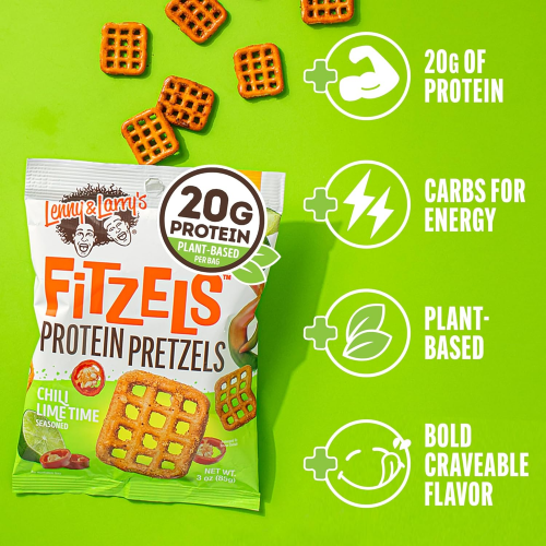 بريتزل بروتين بنكهة الليمون الحار من ليني ولاري