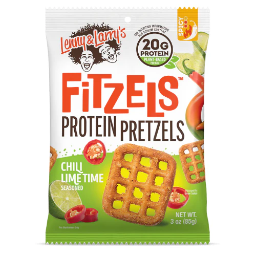 بريتزل بروتين بنكهة الليمون الحار من ليني ولاري