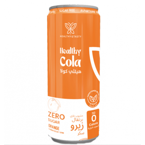 هيلثي كولا مشروب غازي بنكهة البرتقال من هيلثي اند تيستي