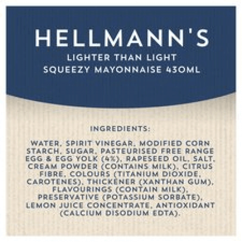 Light Mayonnaise Hellmanns