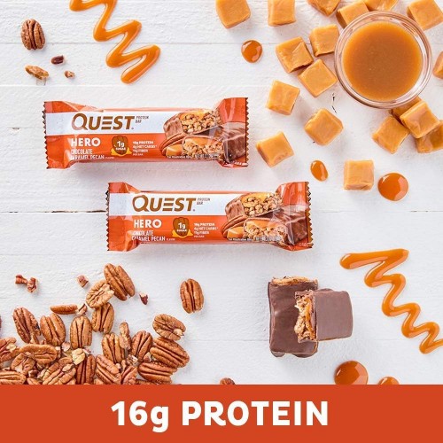 كويست بروتين كرسبي  بار البيكان والشوكولاتة والكراميل