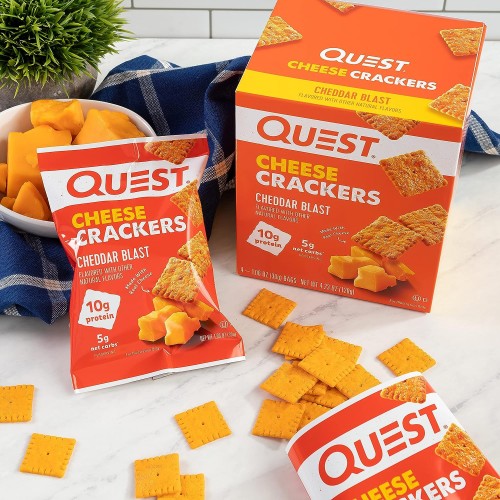 كويست بروتين كراكرز بجبنة الشيدر كويست بروتين كراكرز بجبنة الشيدر