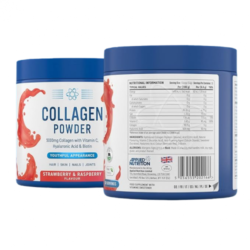 مسحوق الكولاجين بنكهة الفراولة وتوت العليق من أبلايد نيوتريشن
