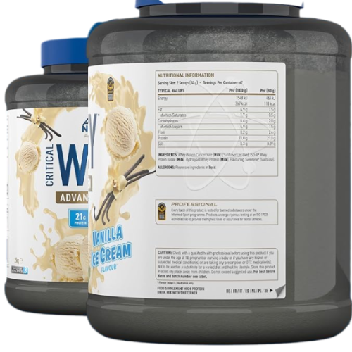 كريتيكال واي بروتين بنكهة ايس كريم الفانيليا من أبلايد نيوتريشن