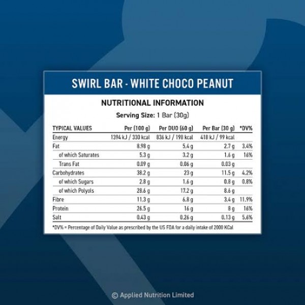 سوريل بروتين بار بنكهة الشوكولاتة البيضاء والفول السوداني من أبلايد نيوتريشن