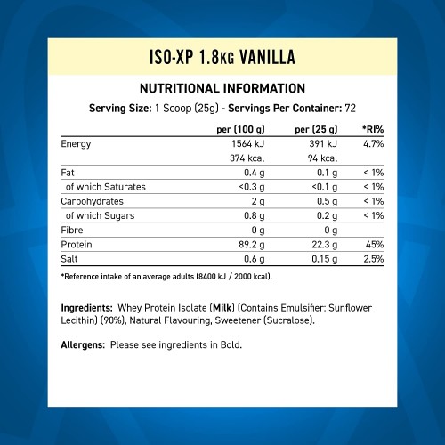 واي بروتين ايزوليت، فانيلا، ابلايد نيوترشن