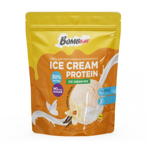 مزيج ايس كريم بروتين بنكهة الفانيليا الكريمي من بومبار