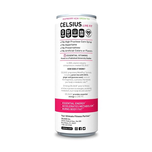 مشروب طاقة بالشاي الأخضر والتوت - سلسيوس