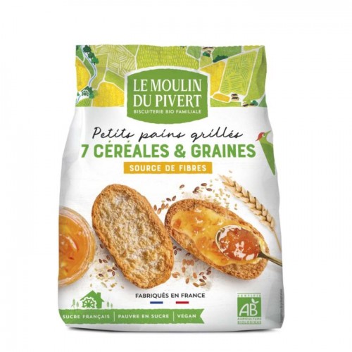 خبز محمص ب 7 حبوب وبذور من لو مولان دو بيفير