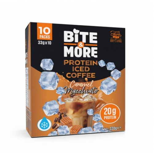 قهوة مثلجة بالبروتين بنكهة كراميل ماكياتو من بايت اند مور
