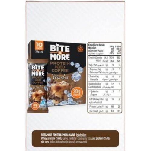 قهوة مثلجة بالبروتين بنكهة الموكا من بايت اند مور