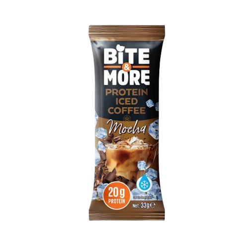 قهوة مثلجة بالبروتين بنكهة الموكا من بايت اند مور