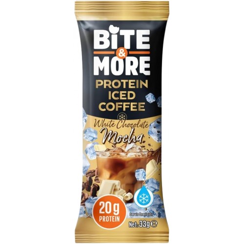 قهوة مثلجة بالبروتين بنكهة وايت شوكلت موكا من بايت اند مور