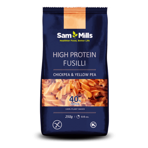 معكرونة الحمص والبازلاء الصفراء عالية البروتين فوسيلي سام ميلز