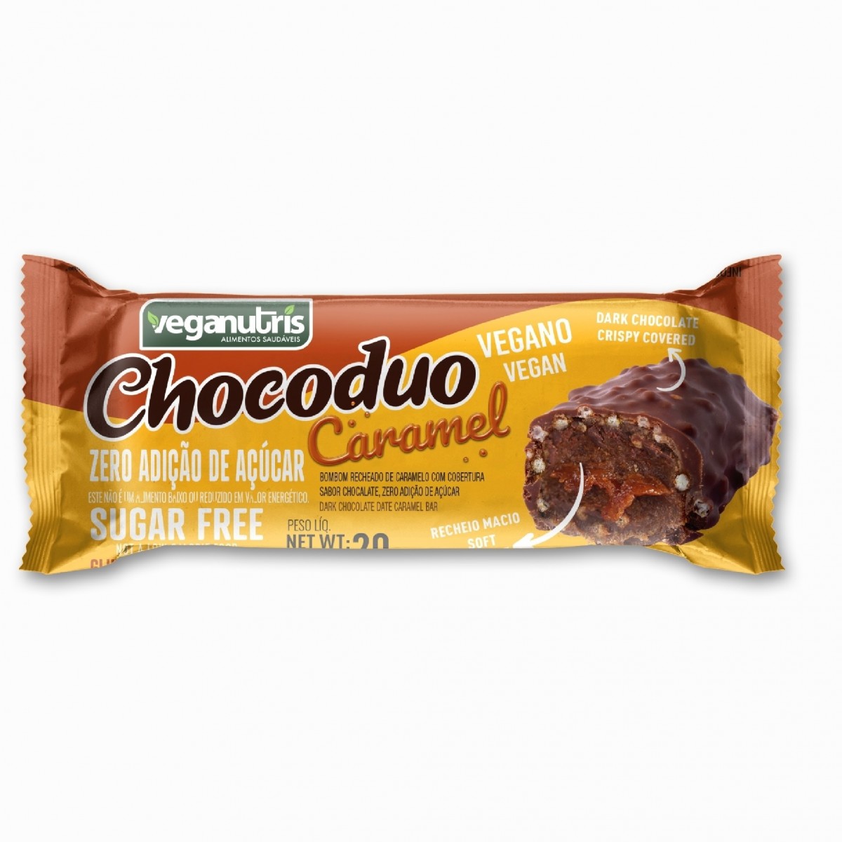 Chocoduo Caramel Dark Chocolate Date Bar Veganutris