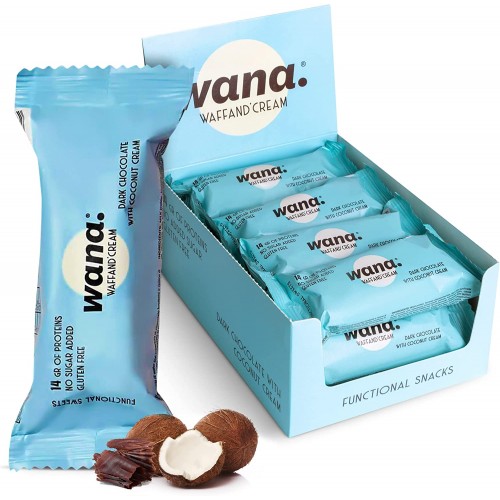 وانا ويفر بروتين بار بالشوكولاته الداكنة وجوز الهند وانا ويفر بروتين بار بالشوكولاته الداكنة وجوز الهند